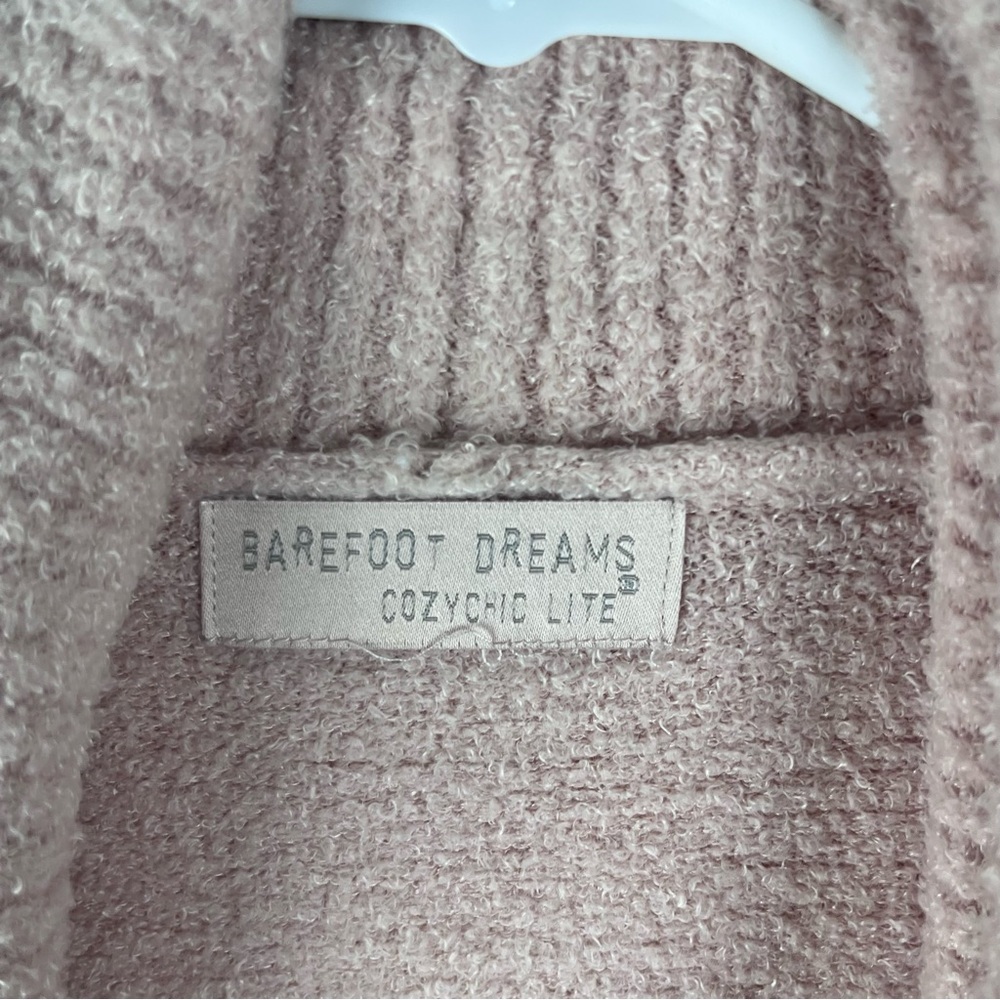 BAREFOOT DREAMS Pink Cozy Chic Lite Long Sleeves Ooen Front Cardigan - Picture 3 of 9